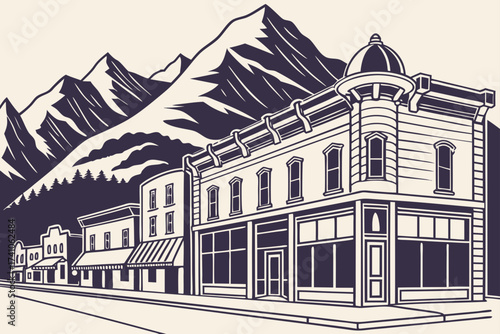 Telluride in Colorado, old mining town turned ski village with clapboard storefronts and dramatic peaks