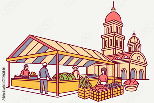 Soulard Farmers Market in St. Louis, Missouri, historic open-air market with fresh produce and meats