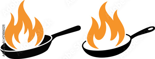 Hot Cooking Icon and Restaurant Logo