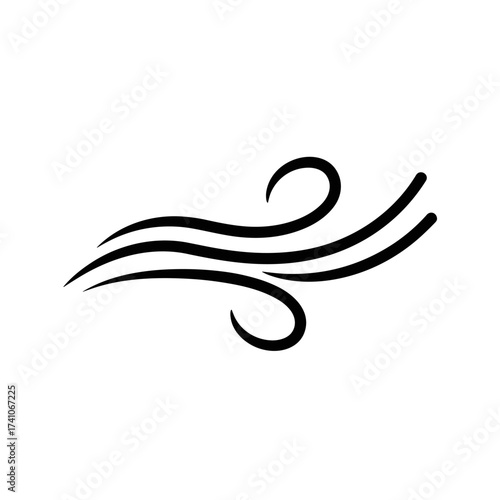An abstract swirling line pattern representing wind or air currents.