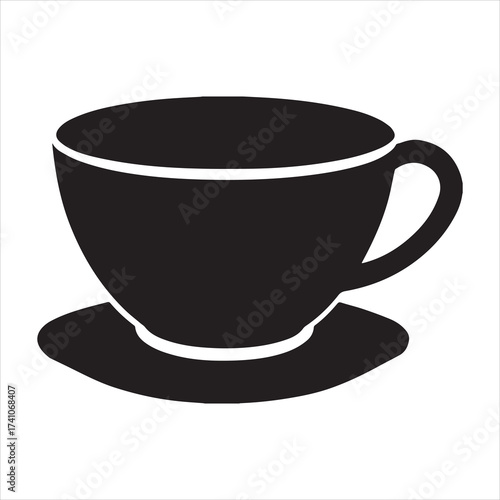 tea cup icon vector silhouette