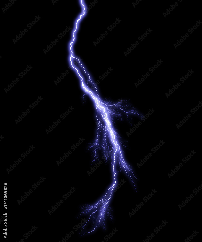 Fototapeta premium Dramatic lightning strike illuminating the dark sky, electrifying energy for powerful visuals and impactful designs and modern concepts