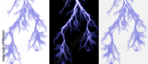 Dramatic lightning strikes offer electrifying visual impact for weather graphics, nature documentaries, and high voltage energy concepts