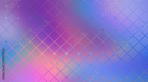 Diamond Grid Pattern with Pink, Purple, and Blue Gradient Abstract Background