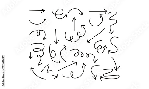 Hand-drawn black arrows set for infographic and creative projects