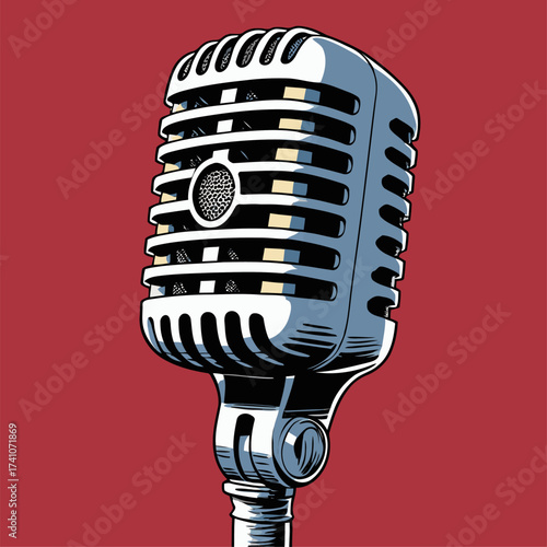 classic microphone vector illustration