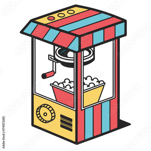 Bright popcorn machine vector illustration snack food