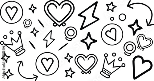 Hand drawn doodle elements collection set