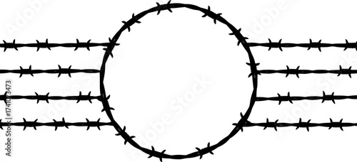 vector barbed wire round frame border
