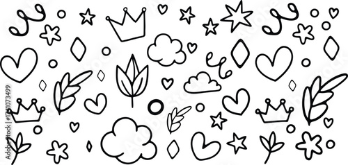 Whimsical doodle elements collection