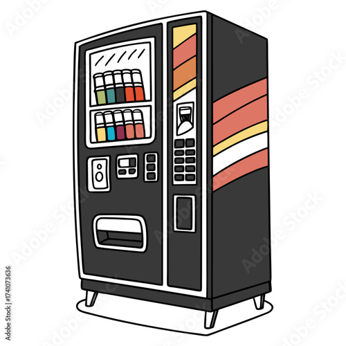 Colorful juice dispenser machine vector illustration