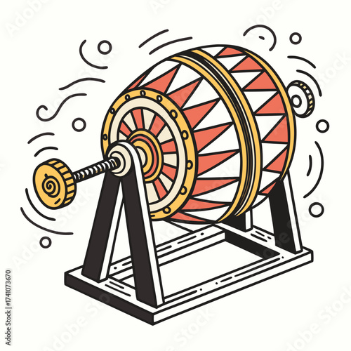 Colorful Lottery Drum with Crank and Stand raffle machine