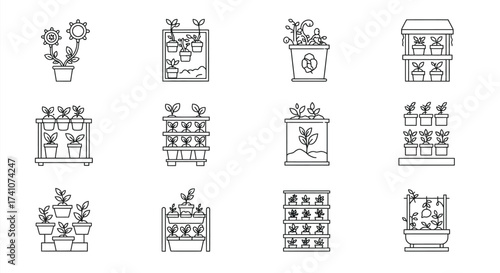 Business growth ideas and success represented through various icons and symbols
