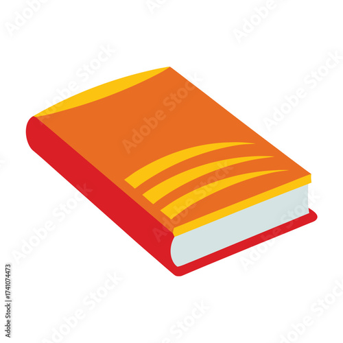 Vector art of an orange book with a red cover, ideal for reading, studying, or referencing in academic and personal pursuits