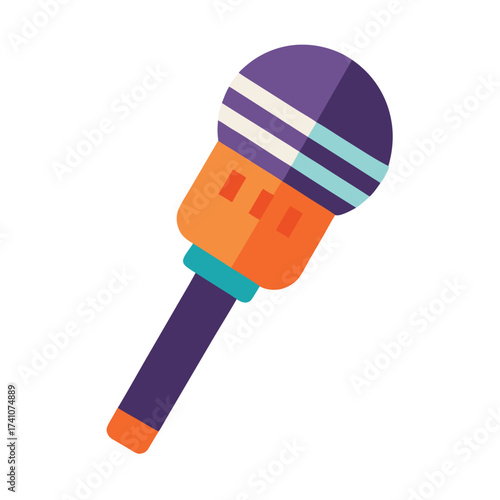 Illustration of a microphone, perfect for karaoke nights, podcasting, or musicthemed designs, adding a touch of fun and creativity to your projects