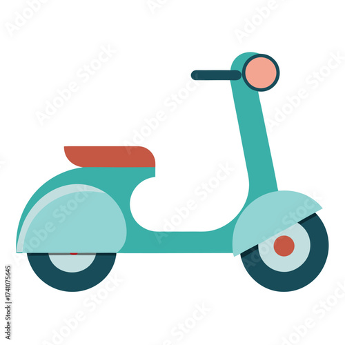 Illustration of a scooter a simple and modern design of a classic scooter, perfect for transportation, travel, or cityrelated projects