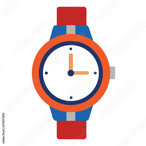 Illustration of a wristwatch, a stylish accessory for keeping time and adding a touch of sophistication to any outfit, perfect for fashion and lifestyle projects