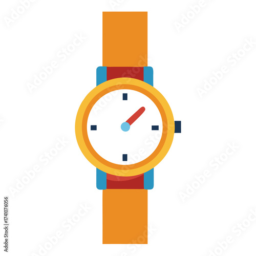 Illustration of a yellow wristwatch, perfect for time management, fashion, or accessory related projects and designs
