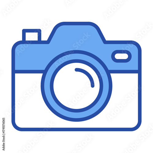 Digital Camera Blue Vector Icon