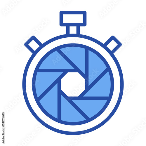 Shutter Speed Blue Vector Icon