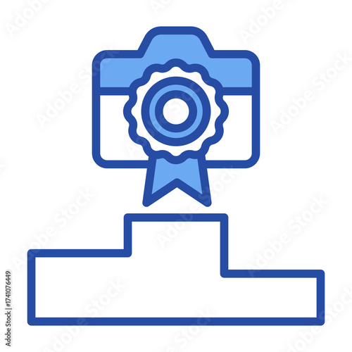 Photo Contest Blue Vector Icon