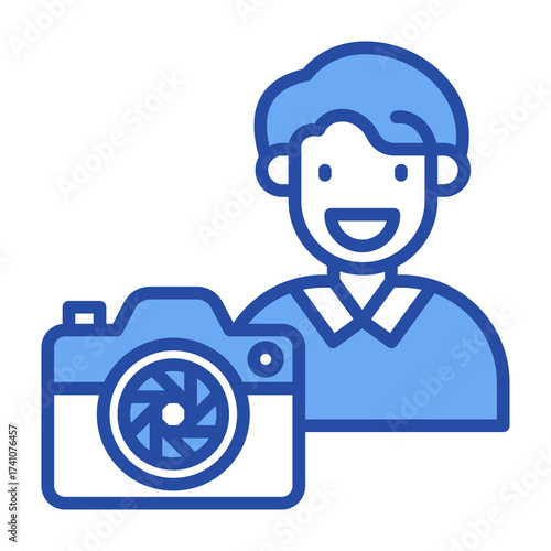 Photographer Blue Vector Icon