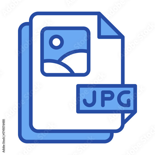 Jpg File Blue Vector Icon