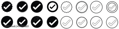 Set of check mark icons ideal for verification, confirmation, and task completion indicators across various digital interfaces