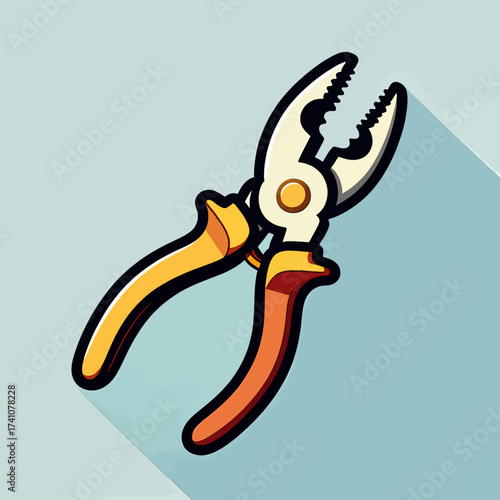 Colorful Pliers on Light Blue Background
