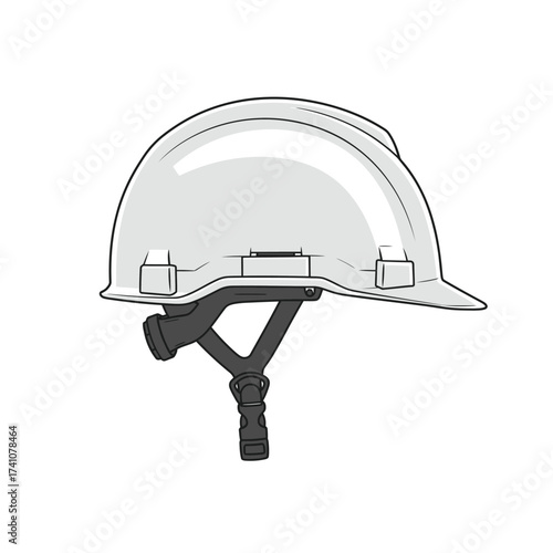 Protective hard hat construction safety headwear for industrial work sites and professional safety gear isolated on white background