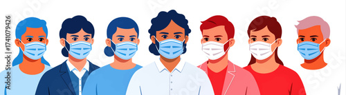 Diverse Group Wearing Masks in Solidarity
