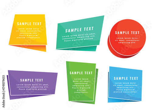 Set of four colorful gradient rounded squares with abstract shattered particle effects.