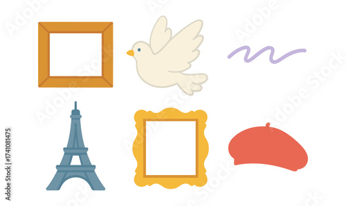 Parisian elements: elegant symbols of french culture and art