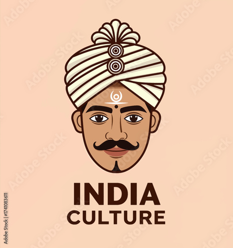 Indian Man in Traditional Turban Celebrating Cultural Heritage