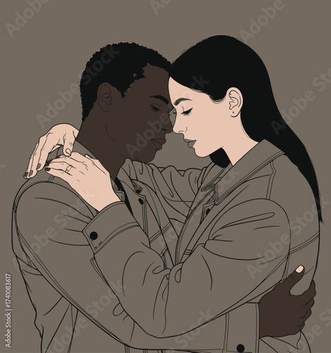 Intimate Embrace in Warm Autumnal Hug