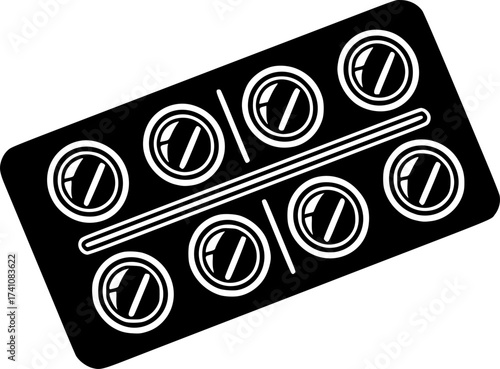 Pill blister pack icon. drug  illustrations