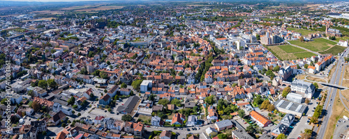 Foto Aerial view around the old town of Worms in Germany on a sunny spring day