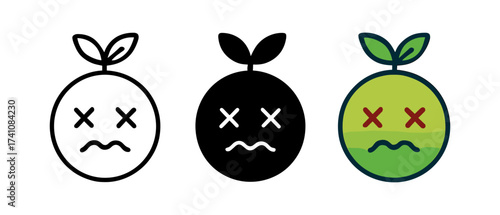Minimalist emoticon trio: outline, silhouette, and colorful variants