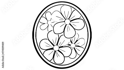 Elegant floral emblem for branding or creative projects, delicate flower design for logo creation, classic flower symbol, timeless blossom illustration