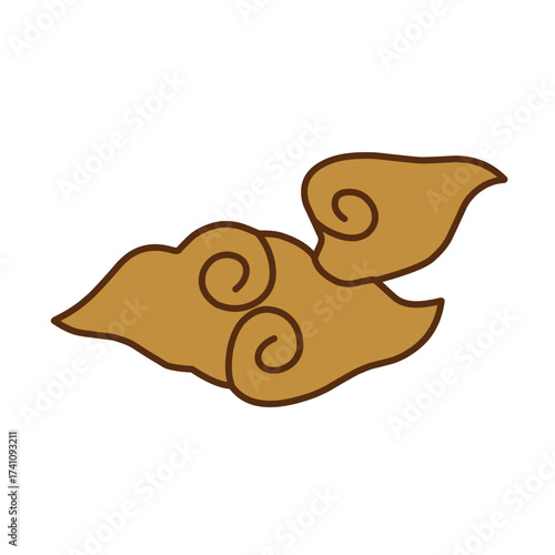 brown chinses cloud vector
