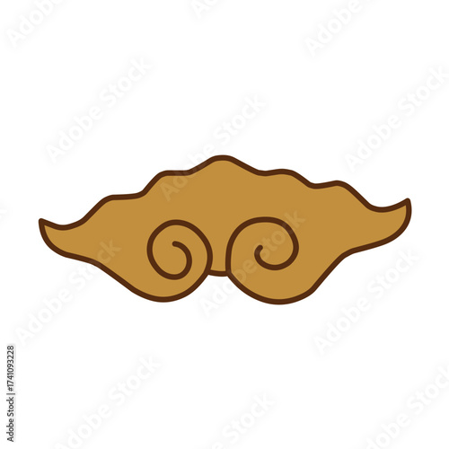 brown chinses cloud vector