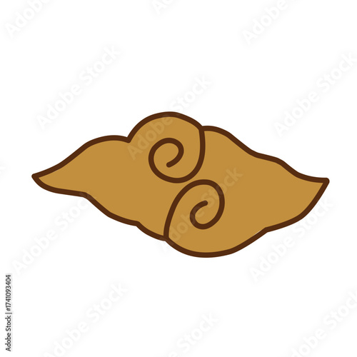 brown chinses cloud vector