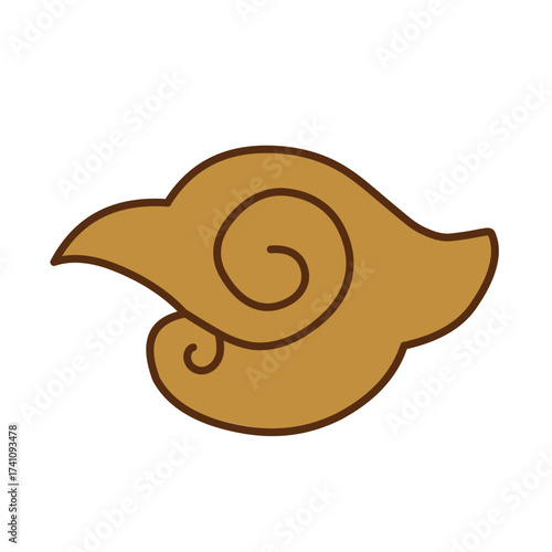 brown chinses cloud vector