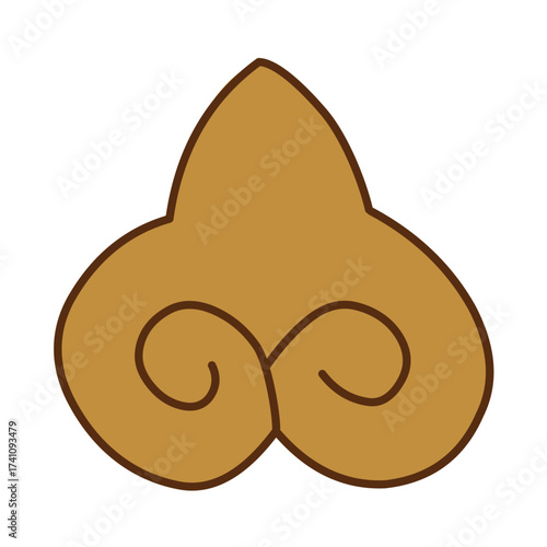 brown chinses cloud vector