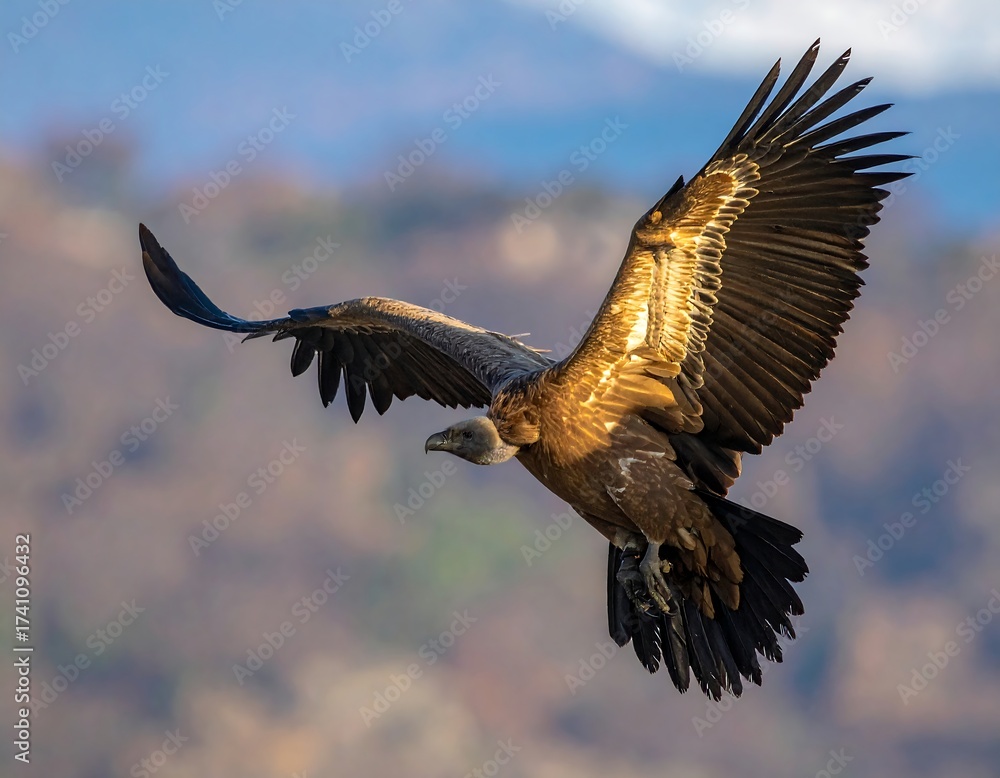 Obraz premium An avian predator in flight, showcasing impressive wingspan