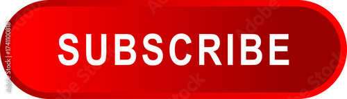 Quadro su tela Illustration of a red subscribe button with a transparent background