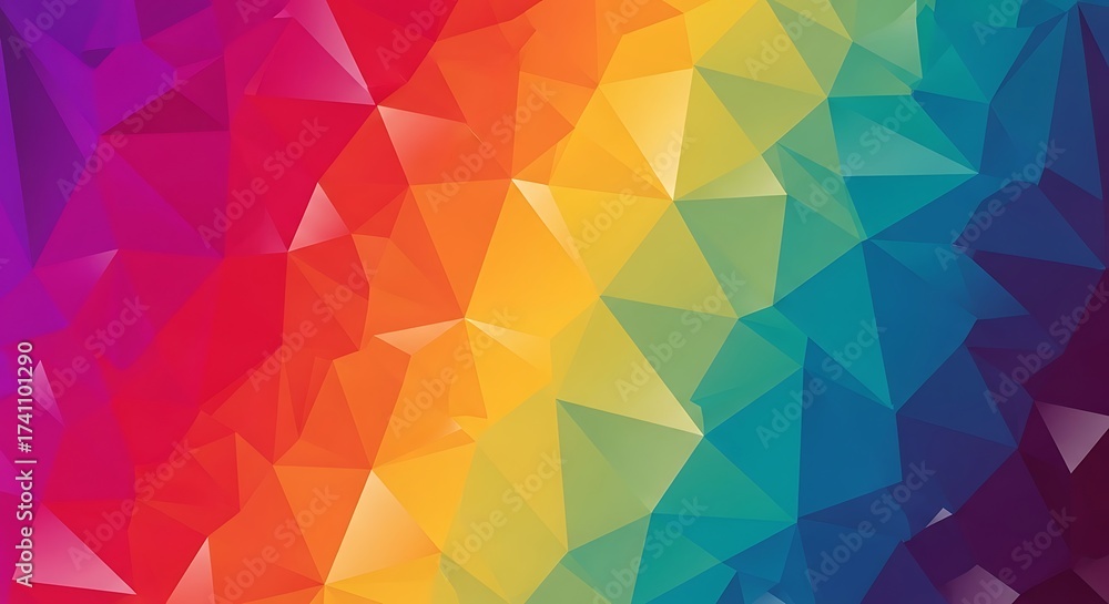 Obraz premium Vibrant Rainbow Geometric Low Poly Abstract Background Texture image photo