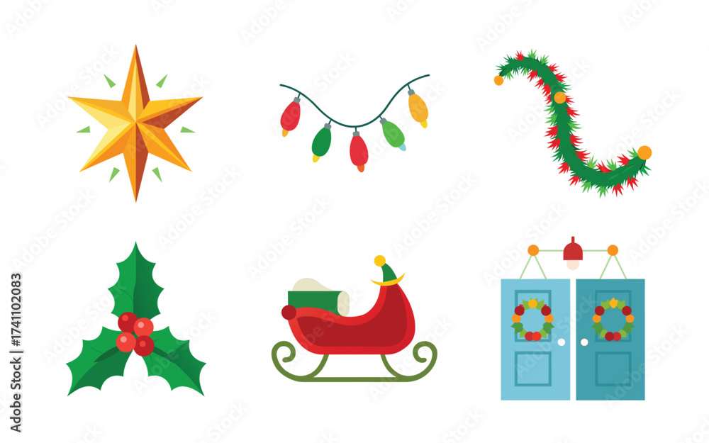 Naklejka premium Christmas icon set.