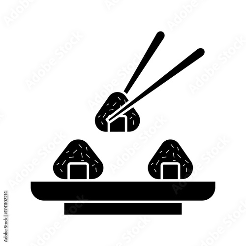 Onigiri icon on white background
