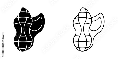 Peanut icon set on white background